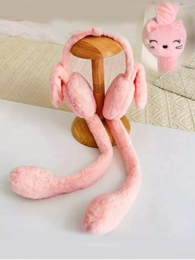 Cute Rabbit Ear Stand Up with a Press Earmuffs 